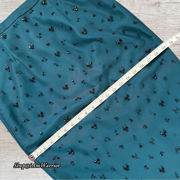 J.Crew Collection 2PC teal beaded crop top & pencil midi skirt *shop@iamwarrior - Picture 11 of 16
